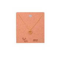 Gold Aries Zodiac Sign Necklace showcasing the elegant Aries zodiac design