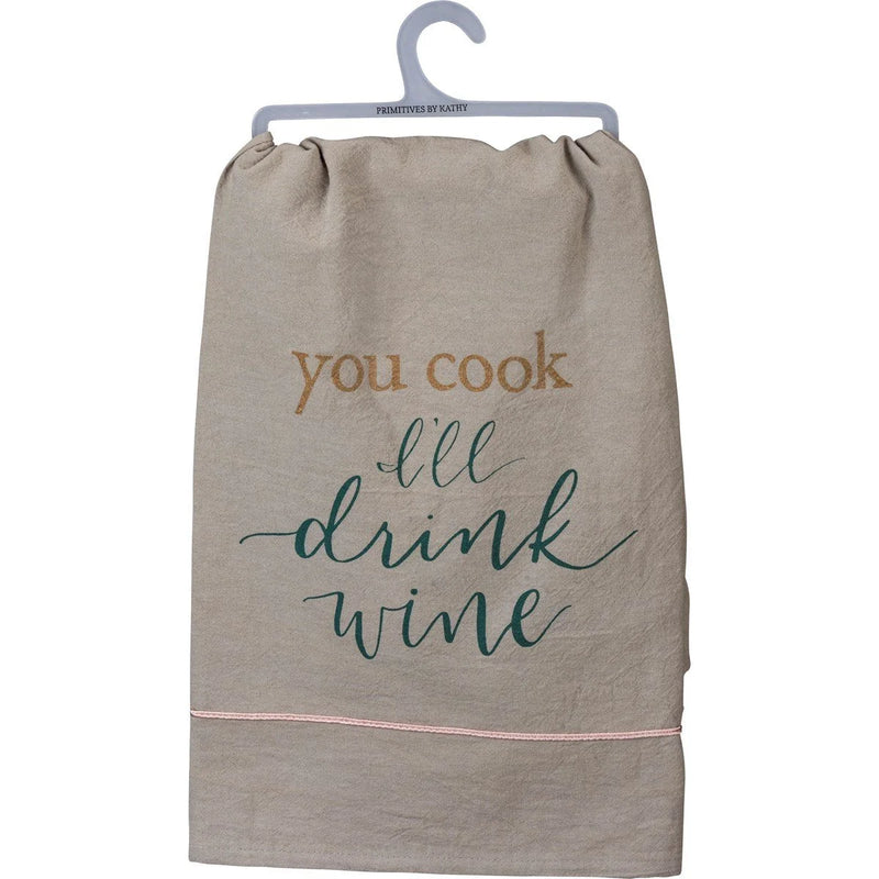 Bag featuring the phrase you look like wine for the You Cook I’ll Drink Wine Dish Towel