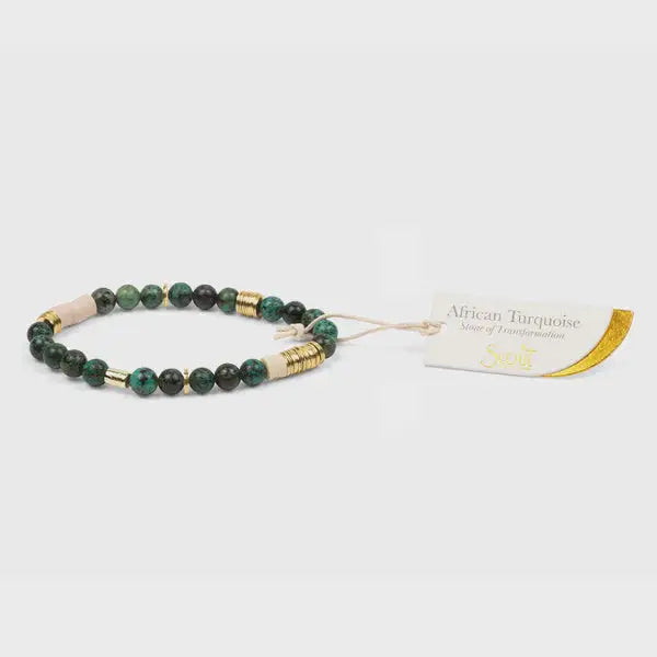 Beaded bracelet with tag featuring semi precious gemstones from INTERMIX STONE STACKING BRACELET