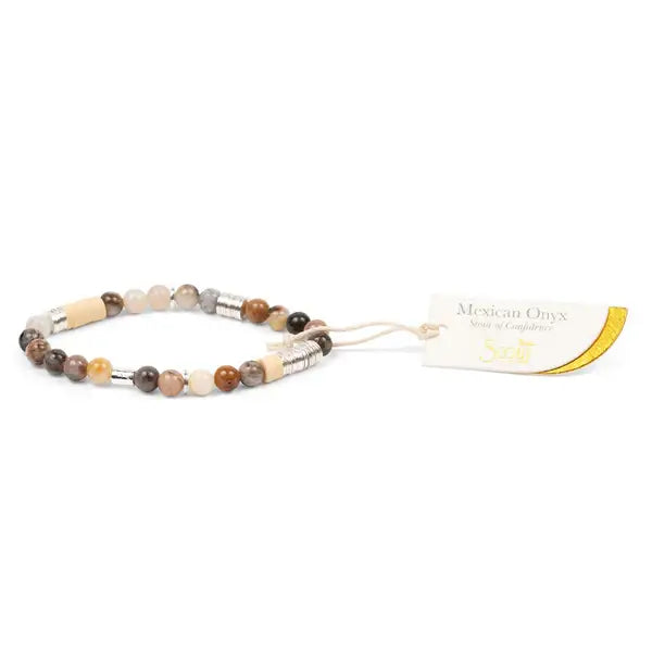 Beaded INTERMIX STONE STACKING BRACELET with semi precious gemstones and tag