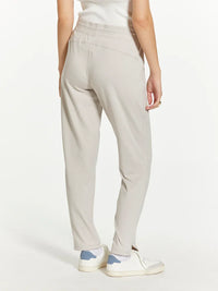 Beige cotton blend Thread and Supply Harla pants with elastic waist and pockets