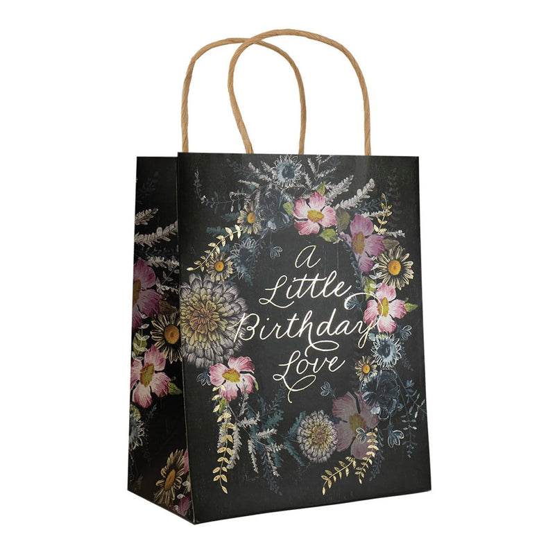 Black floral gift bag for A Little Birthday Love Gift Bag by Daisy Lane