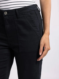 Thread and Supply Alanis Pant: Black Cotton Blend Utility Pants