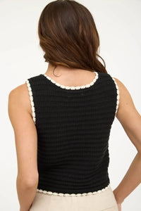 Black crochet knit sleeveless tank top from CROCHET KNIT SLEEVELESS TOP collection