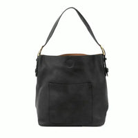 Black vegan leather hobo bag, JOY SUSAN Classic Hobo Handbag, stylish main bag for daily use