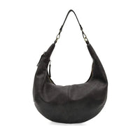 Rhea slouchy crescent shoulder crossbody bag in black vegan leather