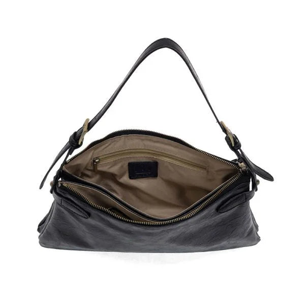 EVE Trapeze vegan leather shoulder bag with zip closure