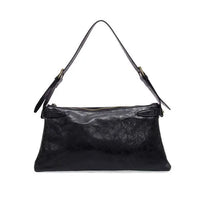 Eve Trapeze vegan leather shoulder bag with floral pattern and zip pocket