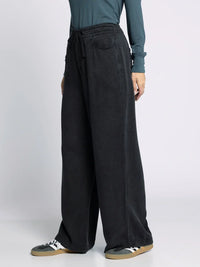 Black wide-leg sweatpants with drawstring waist from THREAD AND SUPPLY AUSTIN PANTS