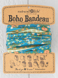 Blue Flower Medallion Boho Bandeau - Boho Bandeau