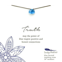 Blue Truth Color Power Necklace featuring a floral design and vibrant blue color power