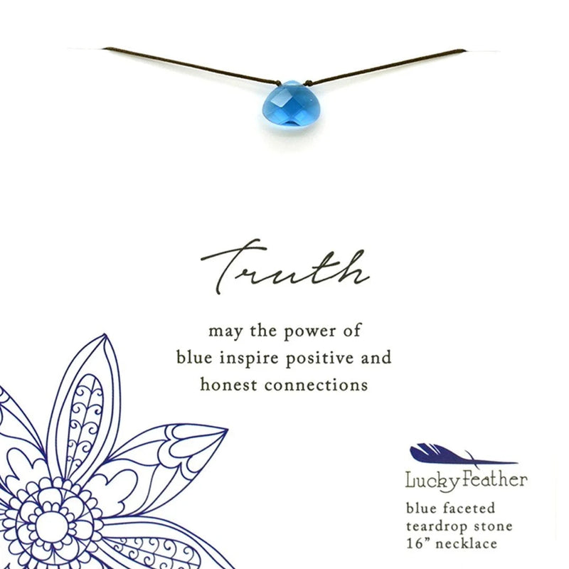 Blue Truth Color Power Necklace featuring a floral design and vibrant blue color power