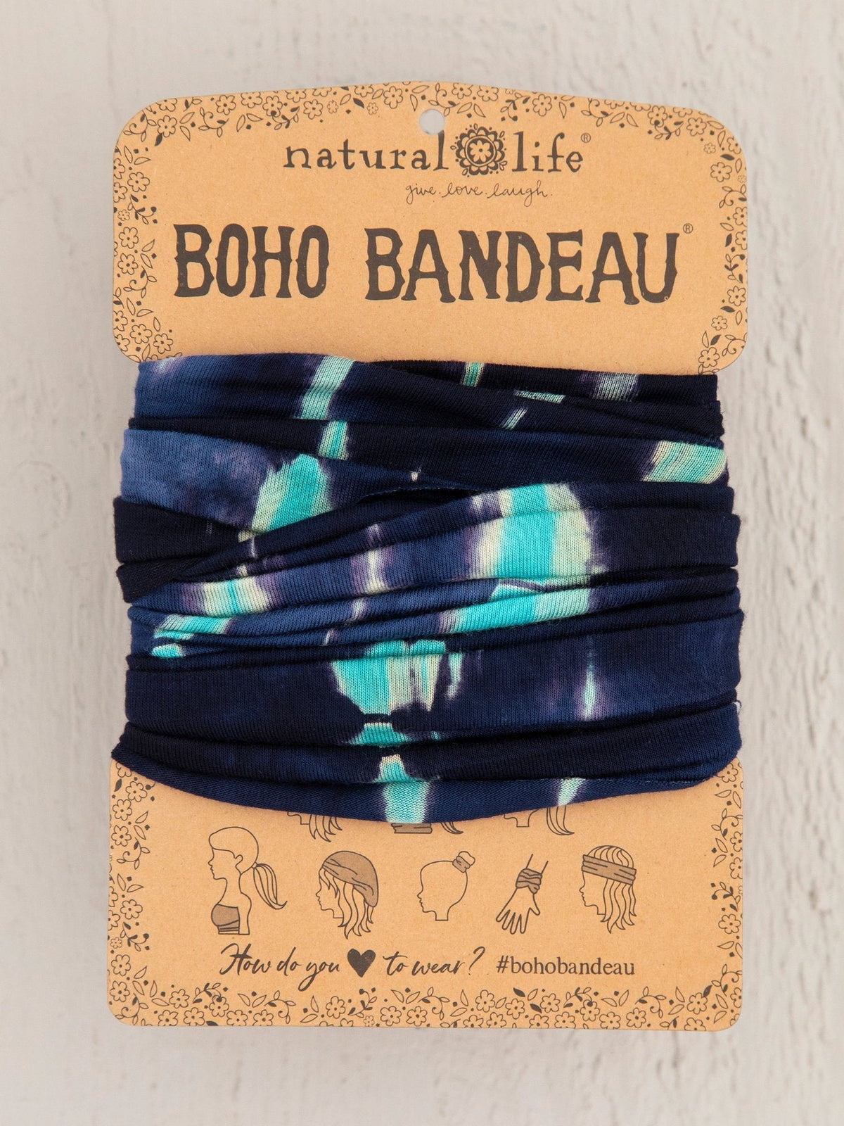 Turquoise Navy Tie - Dye Boho Bandeau - Boho Bandeau