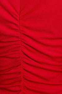 Bright red gathered pleats on BACK SHIRRING DETAIL SLEEVELESS DRESS from Shop Daisy