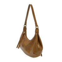 GISELLE MINI HOBO vegan leather shoulder bag with zip closure and tassel accents