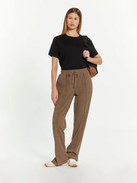 Brown Thread and Supply Paige Pants with drawstring elastic waist