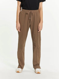 Brown Thread and Supply Paige Pants with pleats and elastic waistband