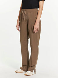 Brown Thread and Supply Paige Pants with Pleats and Elastic Waistband