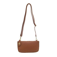 Brown Quilted Mini Crossbody Clutch with Credit Card Pockets
