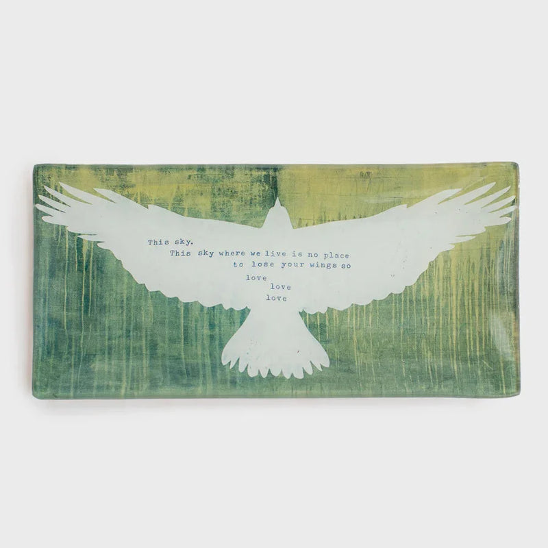 Canvas print of a soaring bird silhouette with inspirational text on Hafiz Small Rectangle Decoupage