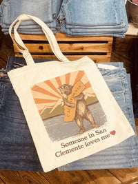 San Clemente canvas tote bag showcasing durable canvas tote design and stylish look