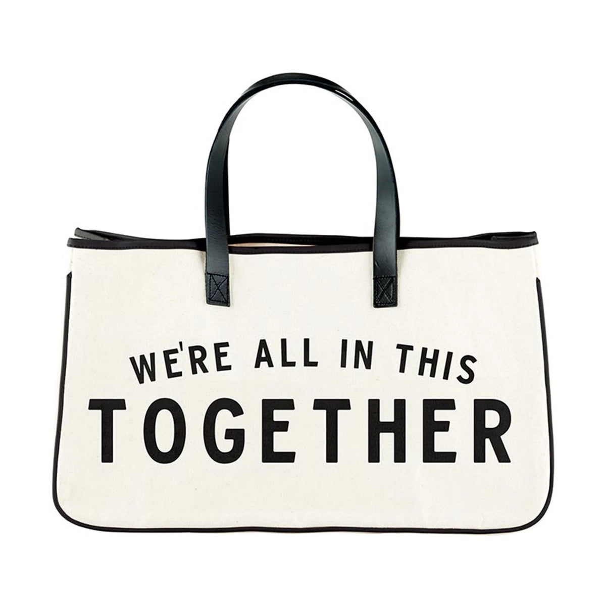 WE’RE ALL IN THIS TOGETHER CANVAS TOTE, a stylish and fun gift for boho enthusiasts