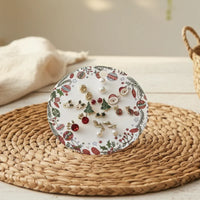 Festive Favorites Christmas Earring Set with Ceramic Floral Berry Holder