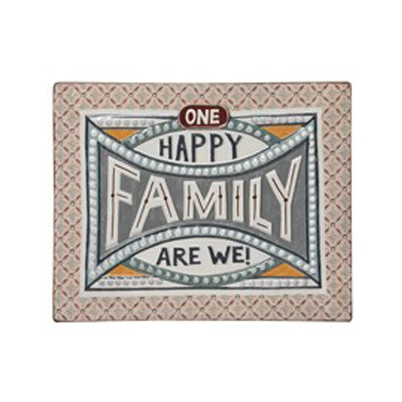 Ceramic tile with Happy Family Are from Happy Family Embossed Enamel Wall Decor