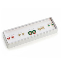 Wanderlust Dainty Earring Set in Christmas theme, white box