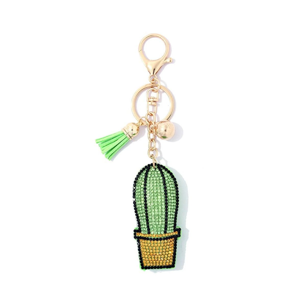 Close-up of a vibrant Cactus Key Chain featuring a charming cactus design