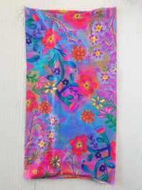 Colorful floral patterned fabric for FULL BOHO BANDEAU HEADBAND in women’s boho chic clothing
