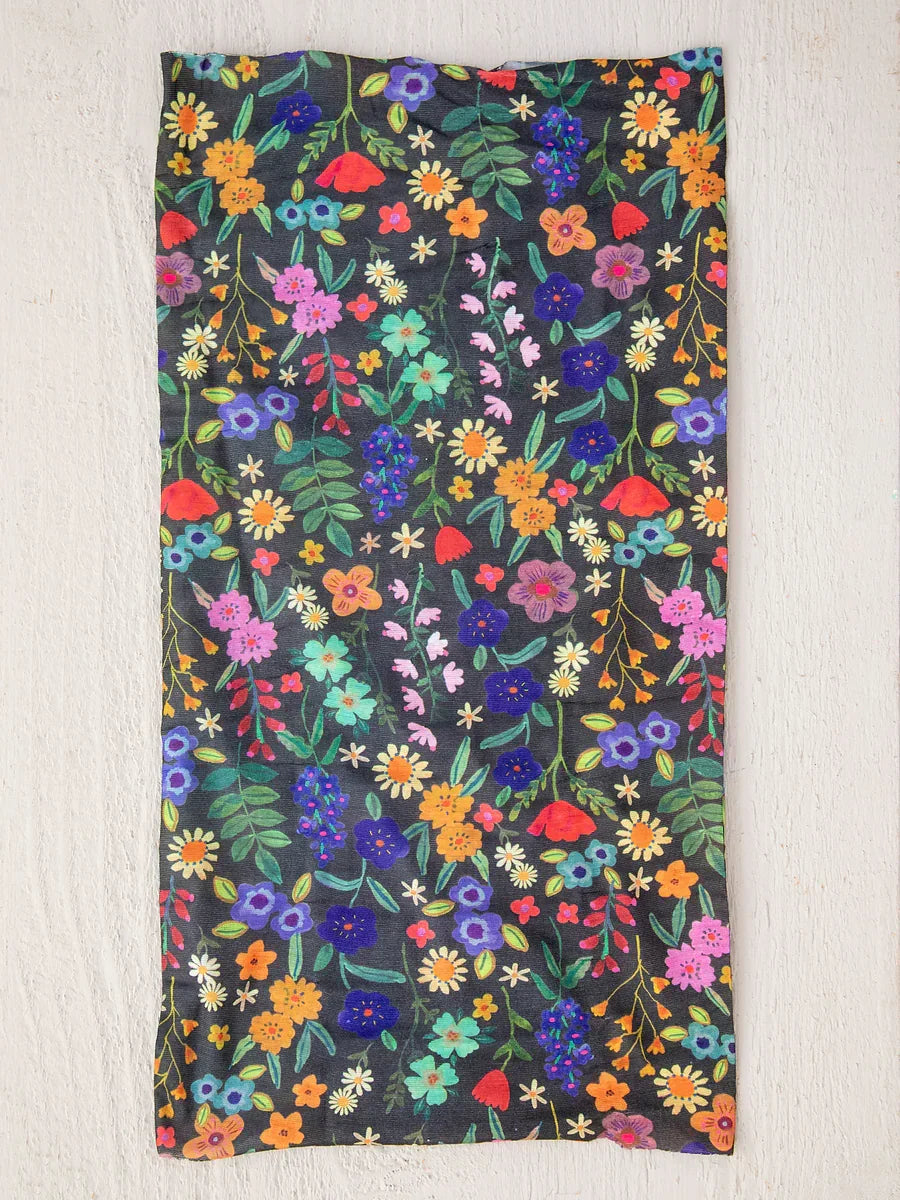 Colorful Floral Patterned Fabric in Full Boho Bandeau Headband for Free Spirit Style