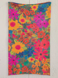 Colorful floral print wall hanging for FULL BOHO BANDEAU HEADBAND - ORANGE PINK FLORAL