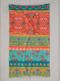Colorful floral print scarf as a headband on display for FULL BOHO BANDEAU HEADBAND