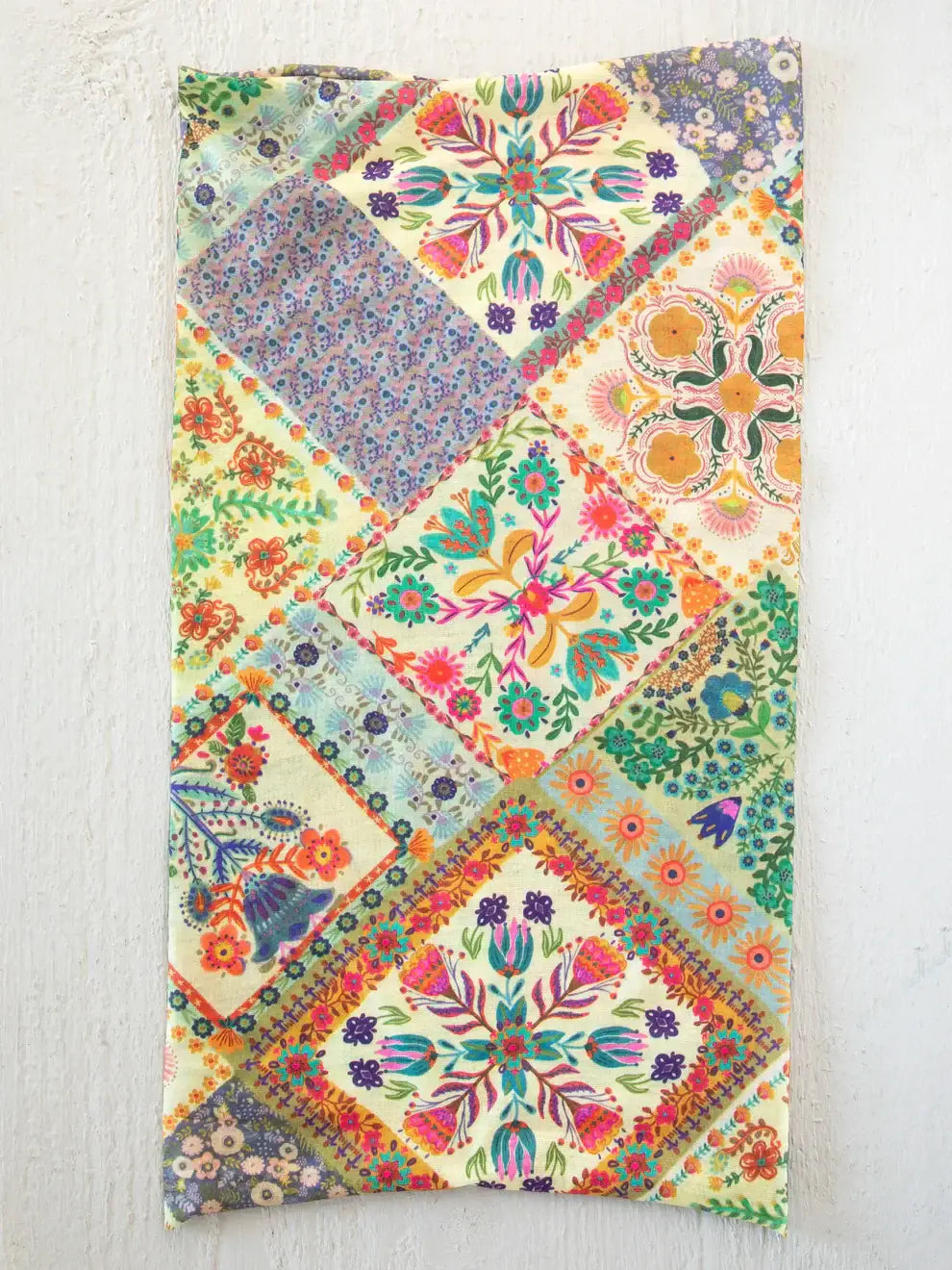 Colorful patchwork fabric of FULL BOHO BANDEAU HEADBAND from Shop Daisy’s women’s boho clothes