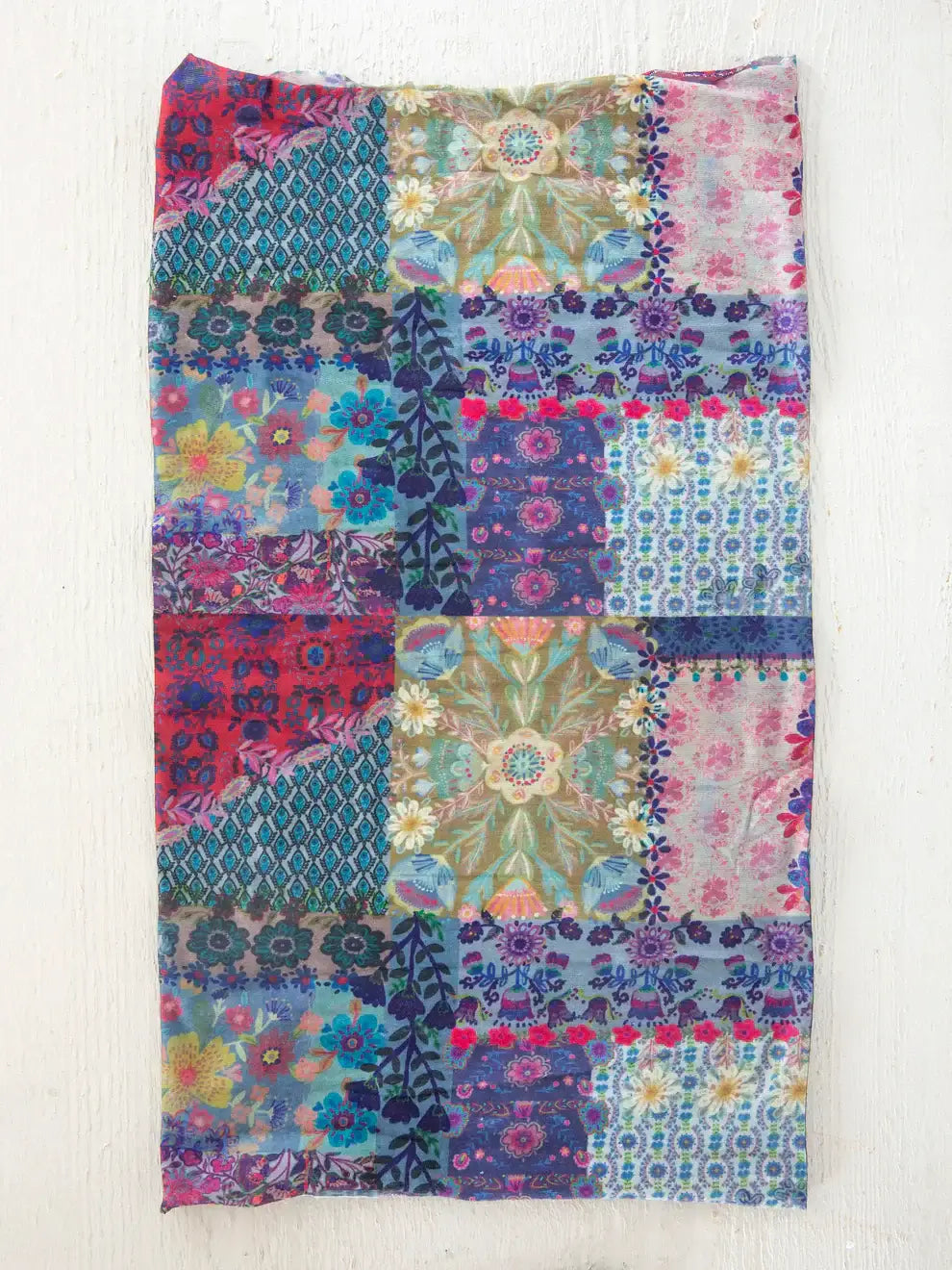 Colorful patchwork scarf featured in Full Boho Bandeau Headband from Shop Daisy