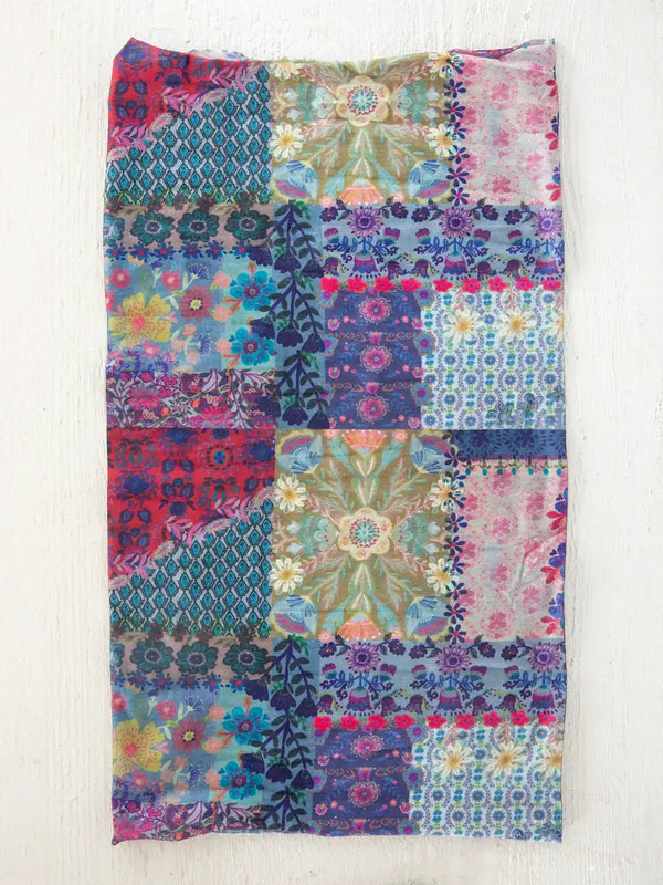 Colorful patchwork scarf featured in Full Boho Bandeau Headband from Shop Daisy