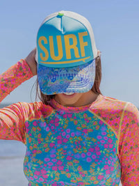 Colorful Surf Trucker Hat, perfect accessory for women’s boho chic clothing from Daisy Lane
