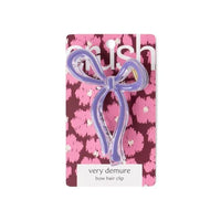 Crush Very Demure Bow Hair Clip in Purple with Clear Accents