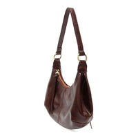 GISELLE MINI HOBO vegan leather shoulder bag with gold-tone hardware and zip closure