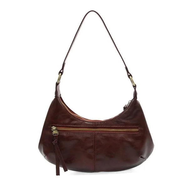 GISELLE MINI HOBO vegan leather shoulder bag with gold hardware and zip closure
