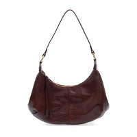 GISELLE MINI HOBO in dark brown vegan leather with shoulder strap and zip closure