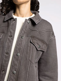 Dark gray denim-style Supply Marion Jacket with western yokes and chest pockets