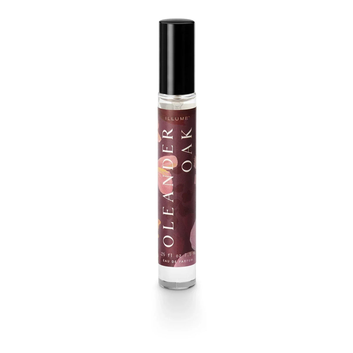 Dark red Oleander Oak Petite perfume rollerball with black cap, part of Oak Petite perfume spray collection
