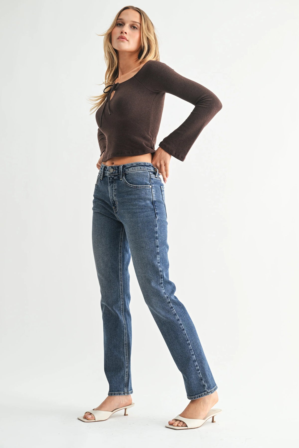 Madewell high rise straight pencil jeans in dark wash denim