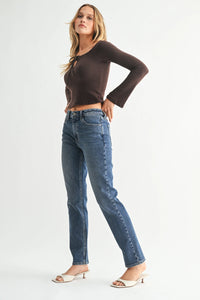 Madewell high rise straight pencil jeans in dark wash denim