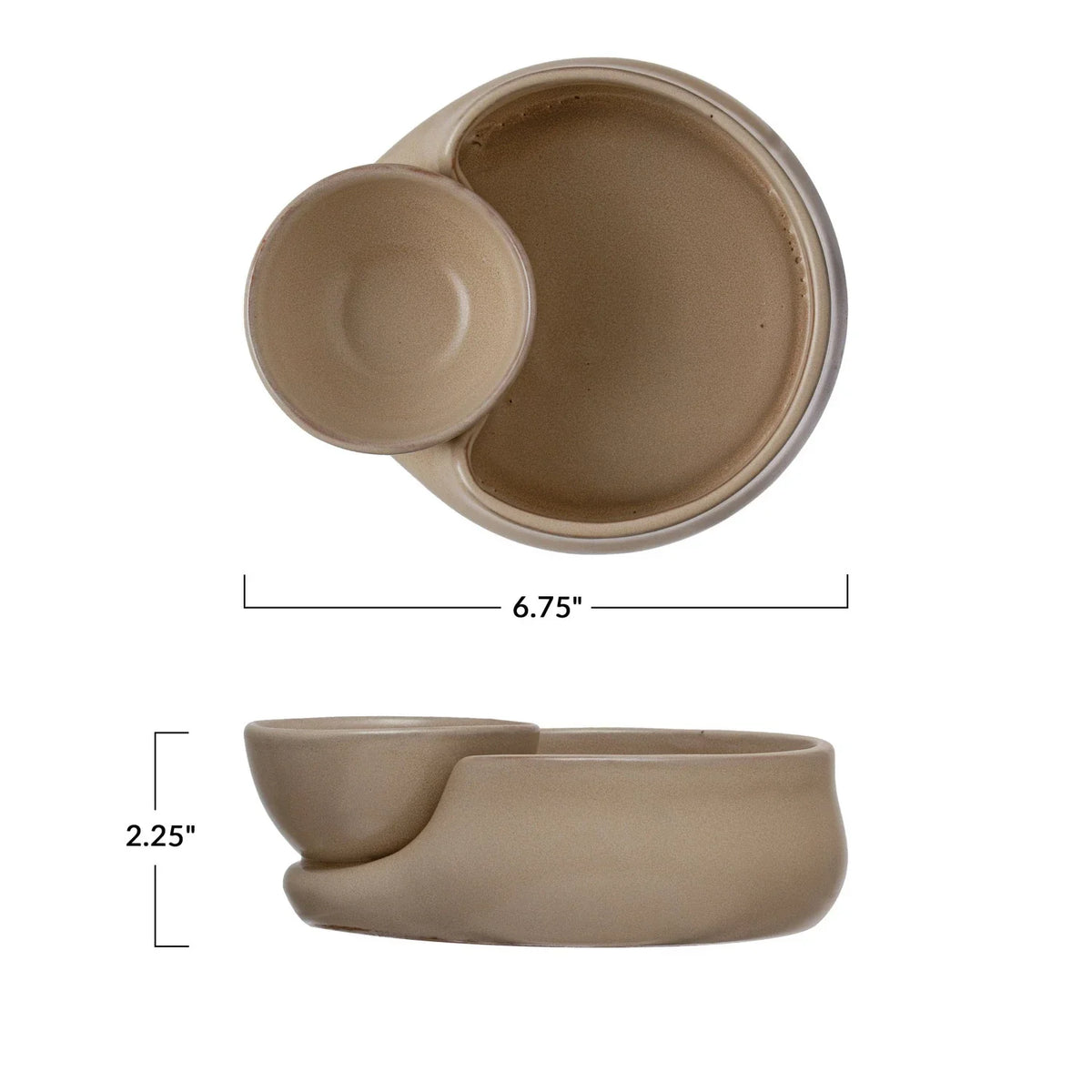 Dimensions of the Stoneware Cracker & Soup Bowl, designed for versatile serving