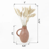 Dimensions of Blush Ceramic Vase for Bunny Tail Arrangement