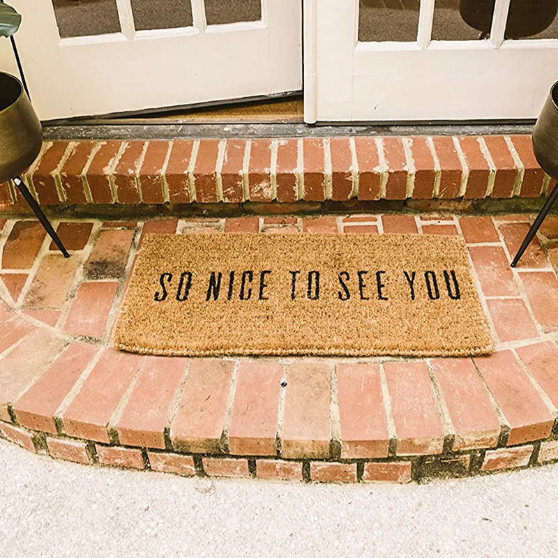 Welcome doormat named So Nice to See You, perfect for enhancing your home entrance