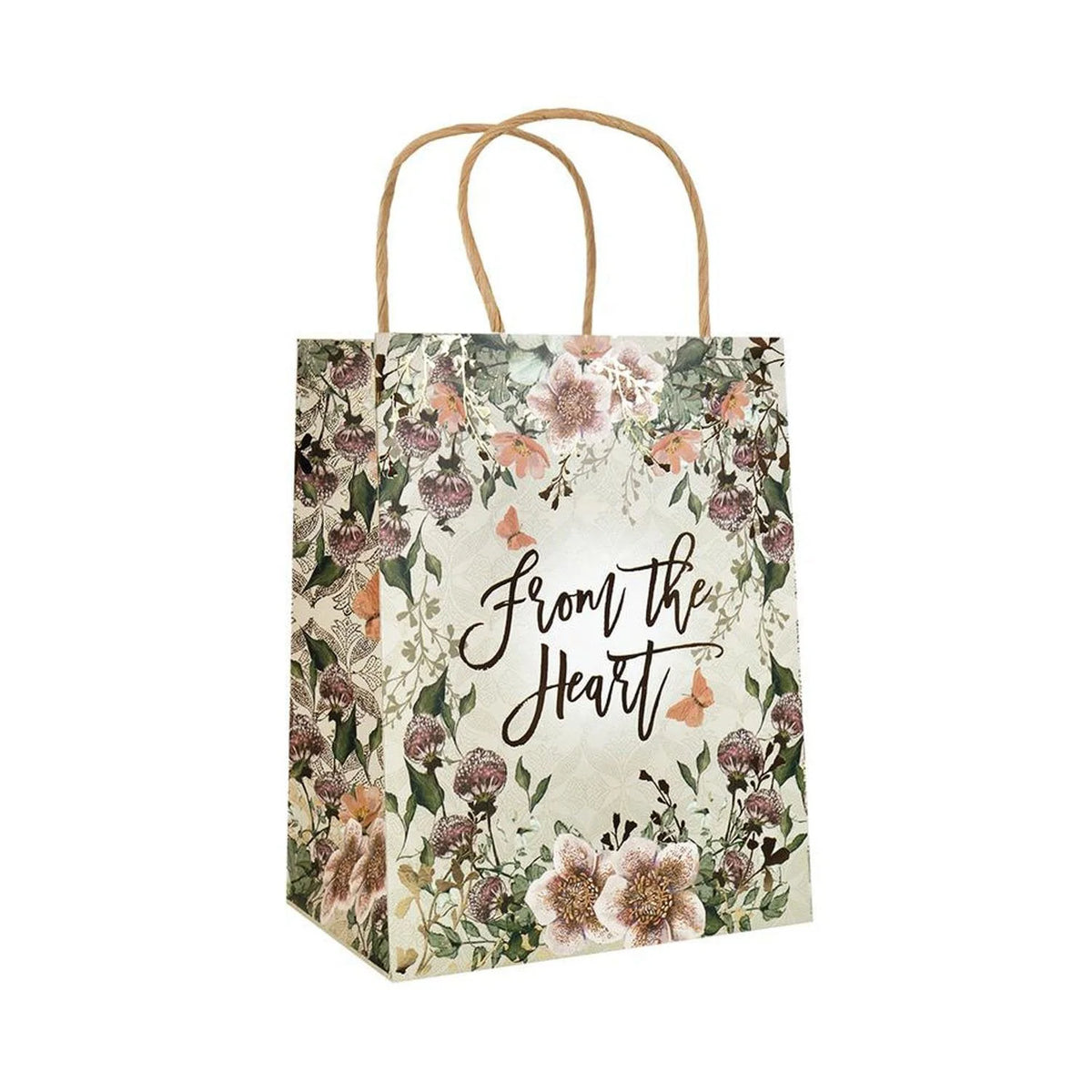 Floral shopping bag with the words for the best from Daisy Lane Heart Floral Gift